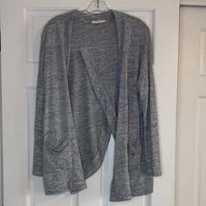 Lightweight Open-Front Gray Women's Cardigan